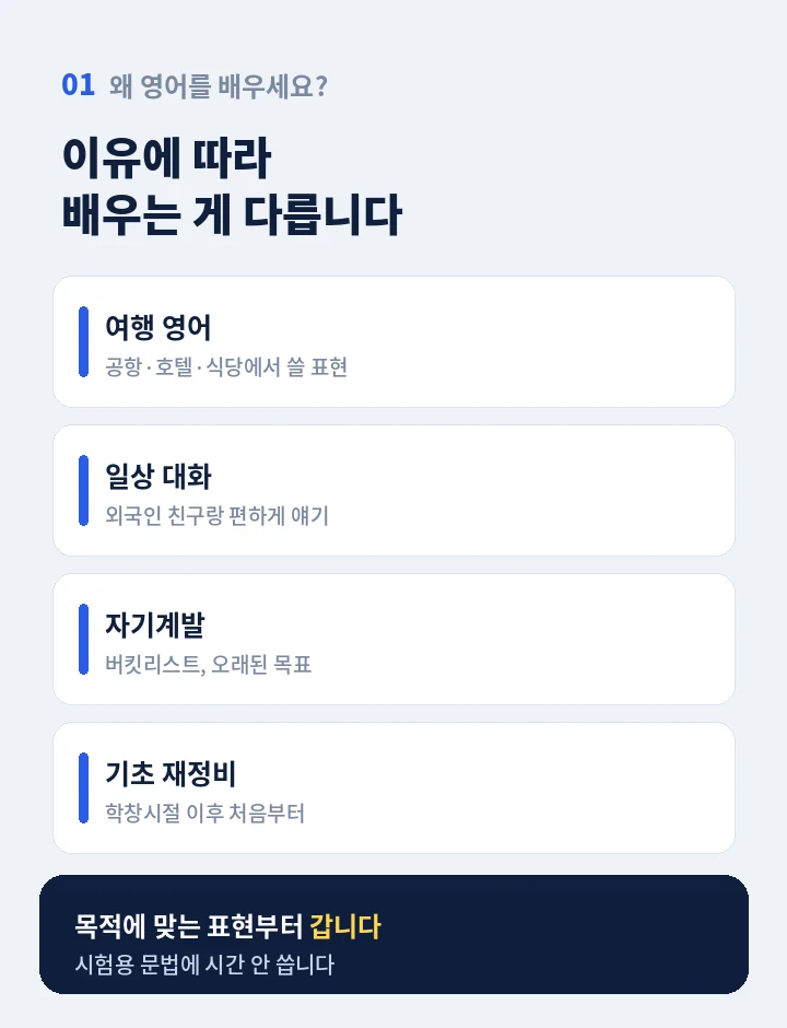 청원구 성인영어회화 - 읽고 듣는 건 되는데 입만 열면 막히는 분